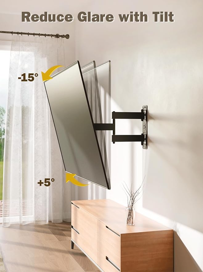 Mounting Dream TV Wall Mount Bracket for Most of 26-55 Inch LED, LCD, OLED and Plasma Flat Screen TV with Full Motion Swivel Articulating Arm up to VESA 400x400mm and 77 lbs, MD2393-MX - Image 7