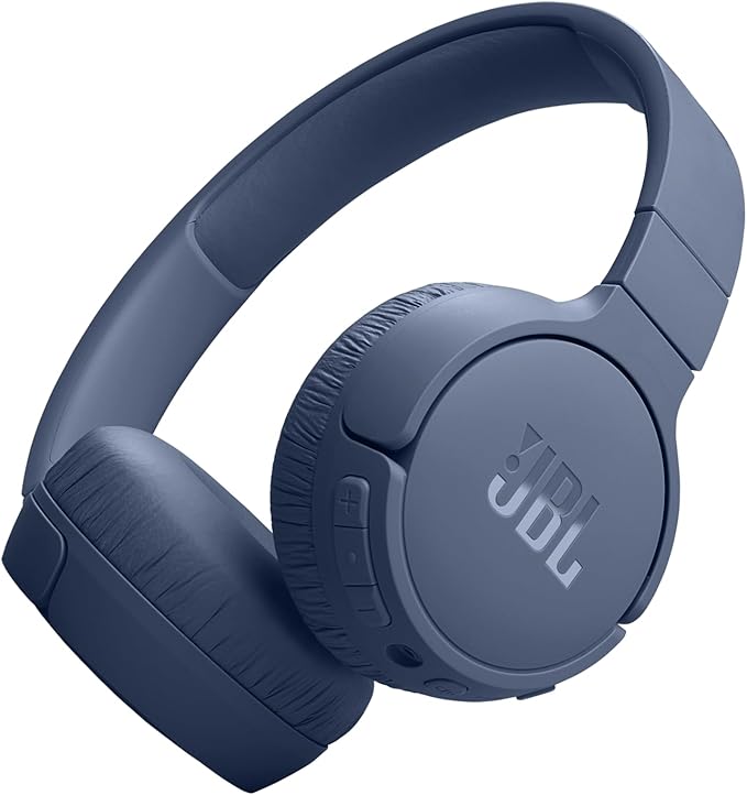 JBL Tune 670NC - Wireless On-Ear Headphones - Blue | Adaptive Noise Cancelling with Smart Ambient, Bluetooth 53 with LE Audio, JBL Pure Bass Sound by JBL