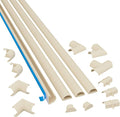 D-Line 13.12ft Cord Hider Kit, Patented Cable Cover, Hide Wires on Wall, Channel for TV Mount Cords, Raceway Wire Hiders, Paintable, Adhesive, Half Round, 4X 1.18in W x 0.59in H x 39in Lengths, Beige by D-LineUSAinc