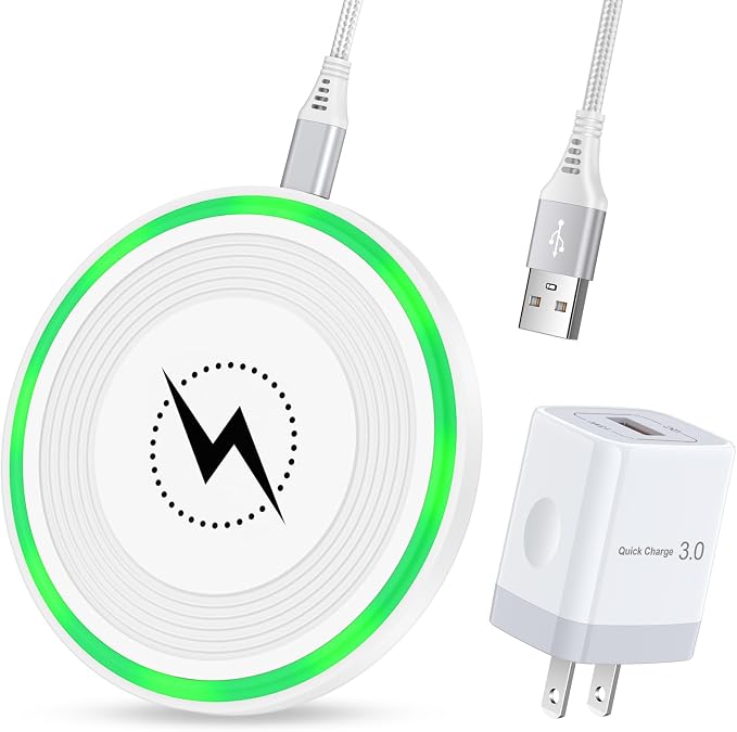 Wireless Charger Fast Charging Pad 15W with 18W Quick Charger Block Cargador Inalambrico Compatible with Samsung Galaxy S25 Edge Ultra S25+ S25 Plus Z Fold 6 Flip 6 5 S24 S24+ S24 S23 FE S22 S21 S20 by iHoto