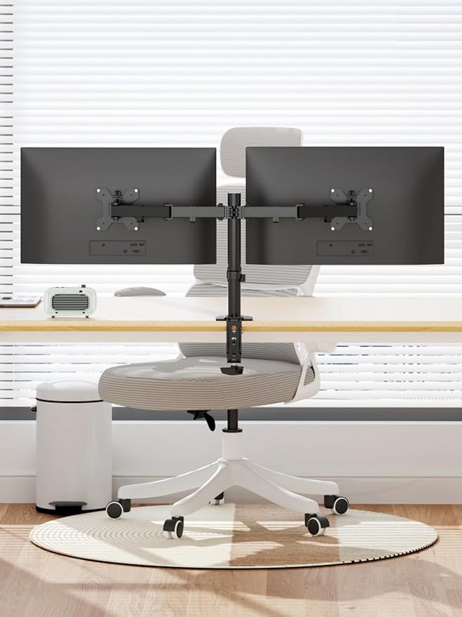Suptek Dual Monitor Desk Mount, Adjustable Dual Monitor Arm for 2 Computer Screens up to 27 inch, Dual Gas Spring Monitor Arm, Holds up to 22 lbs Each, VESA 75x75/100x100 mm, Black (MD9442) - Image 6