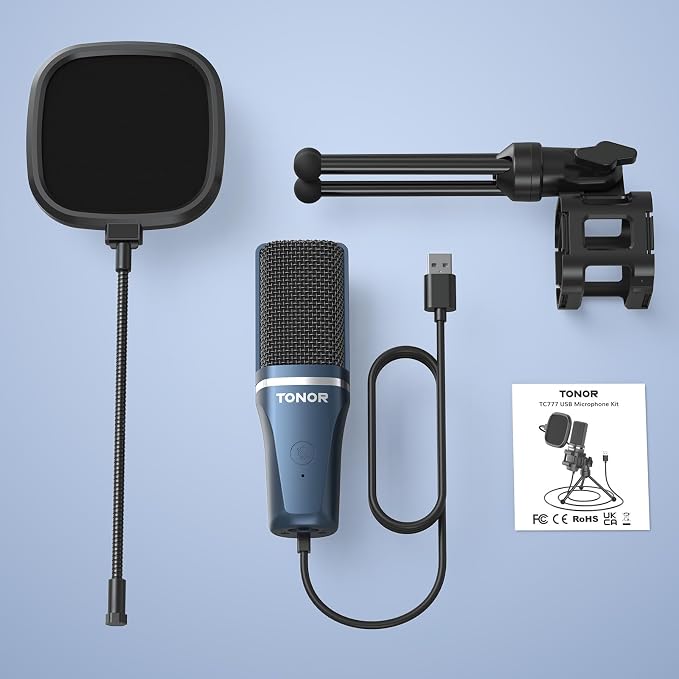 TONOR TC-777 Podcast Microphone, USB Computer Microphone, Cardioid Condenser PC Mic with Tripod Stand and Pop Filter for Podcasting, Streaming, Vocal Recording, Compatible with PC & Laptop, PS4/5 - Image 9