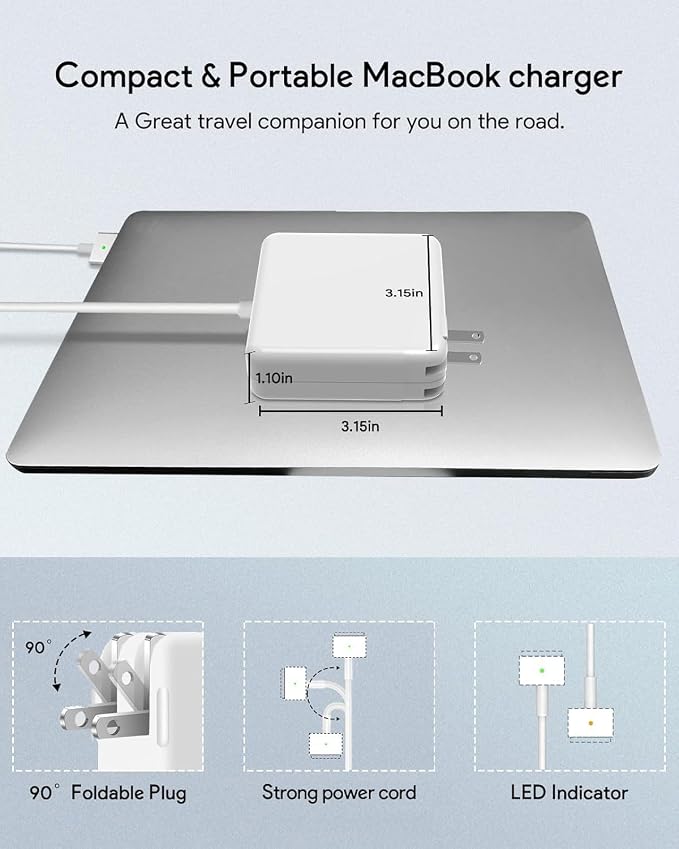 NSPENCM 85W Mac Book Pro Charger, Replacement AC 85w 2T-Tip Connector Power Adapter,Laptop Charger Compatible with MacBook pro & Mac Book Pro 13 inch-15 inch Retina After Mid 2012 - Image 5