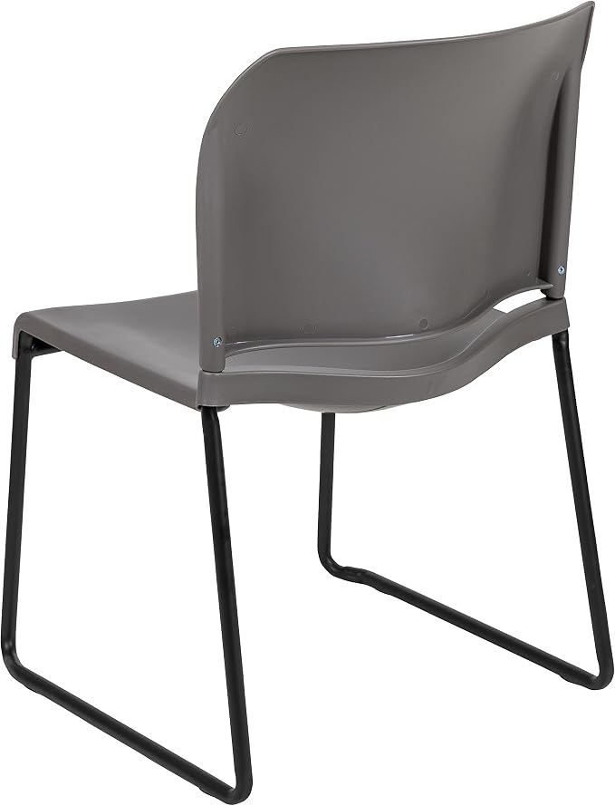 Flash Furniture Hercules Stack Chair, Black | Sled Base, Powder Coated, Contoured, 880 LBS. Weight Capacity - Image 7