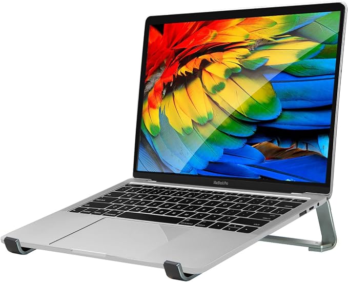 Thibault Laptop Stand for Desk - Aluminum Ergonomic Computer Stand，Laptop Riser, Cooling Laptop Holder, Compatible with MacBook Air Pro/Dell/HP/Lenovo/Alienware and 13-17 inches Laptops, Blue Grey by Thibault