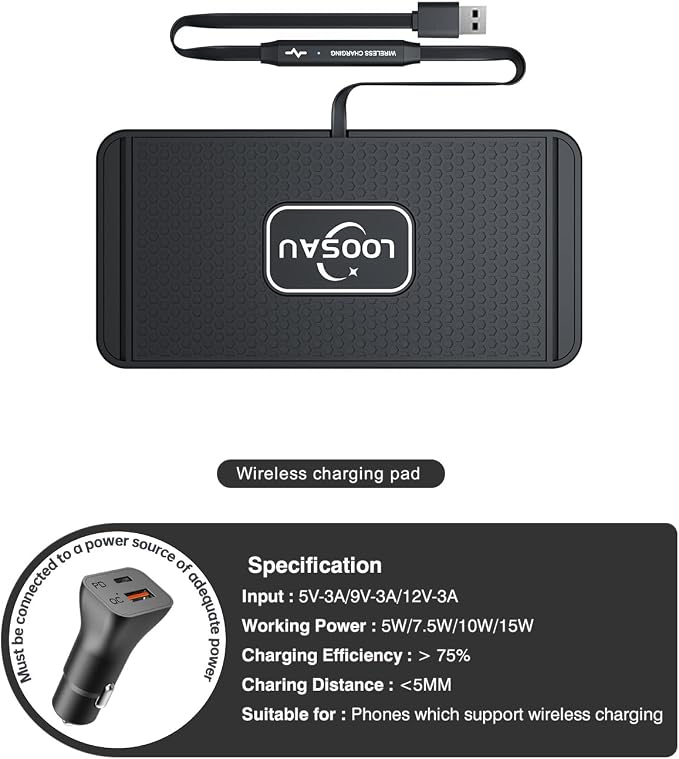 Wireless car Charger Charging pad 15w Non Slip FastCharger | for car Wireless Phone Charger for Android for iPhone 11/12/13/14/15/16 /17 Pro Max Xs,Samsung Galaxy S20, S10+ Note 9，LG - Image 6