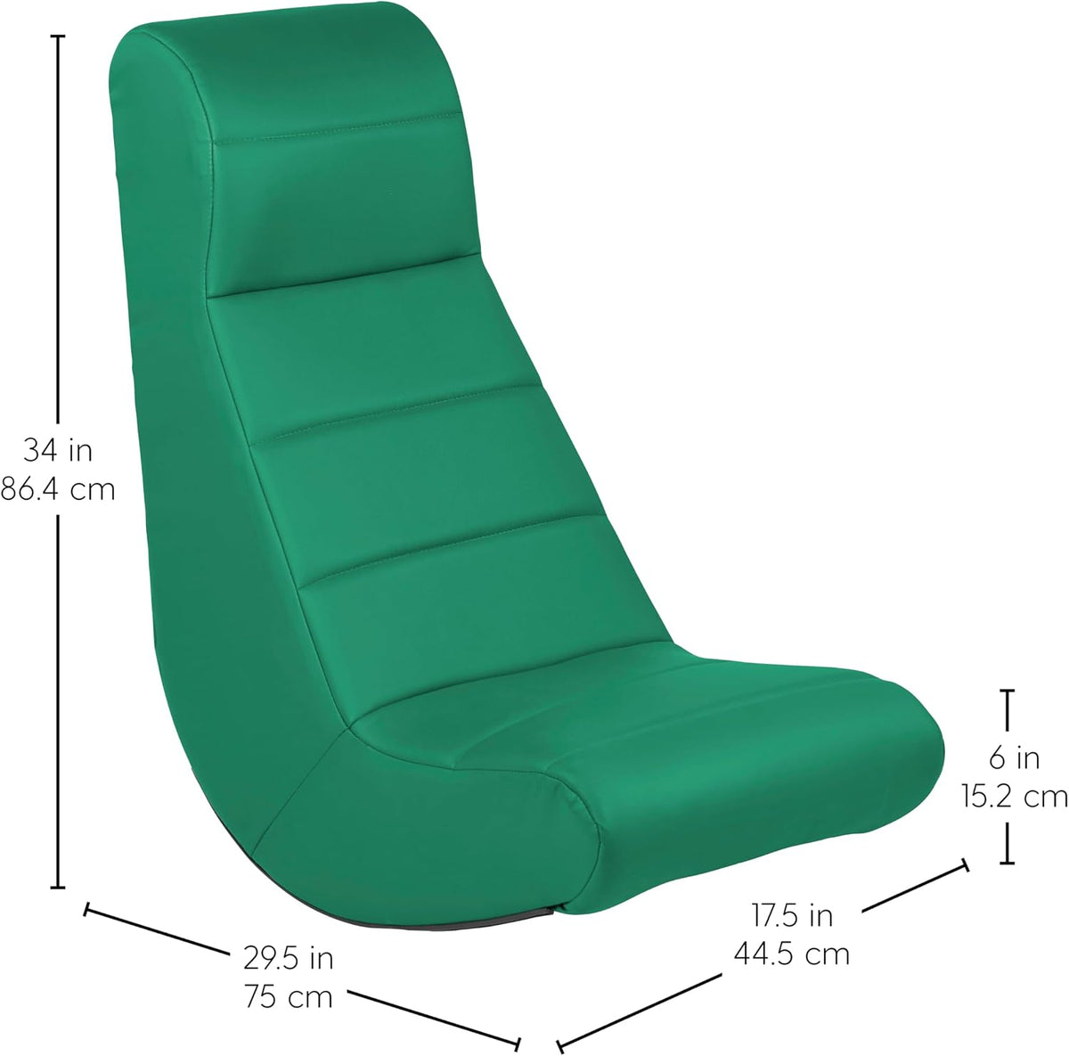 FDP Soft Ergonomic Soft Floor Gaming Rocker - Green, 10489-GN - Image 3