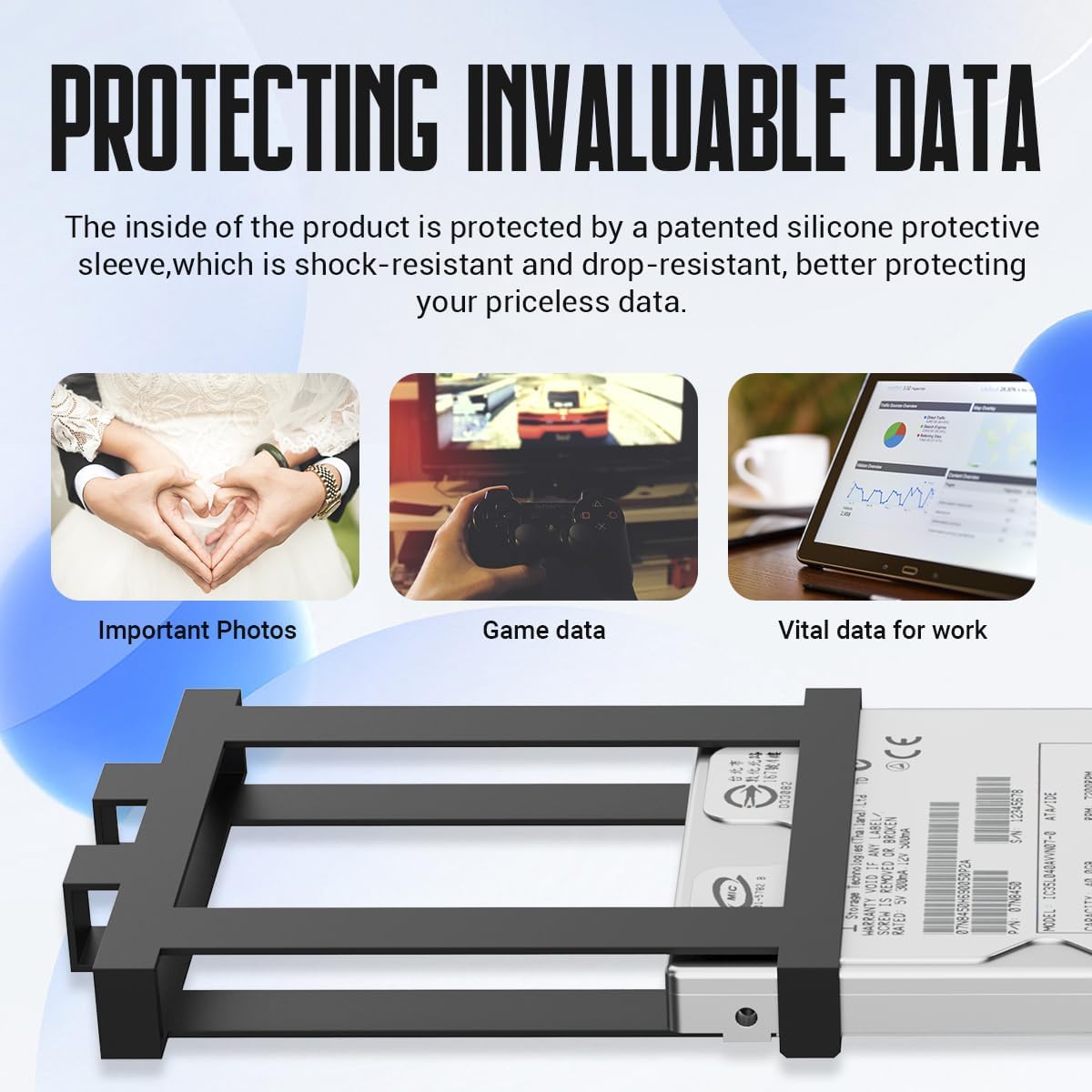 YOTUO 320GB External Hard Drive, Portable Storage Expansion HDD, USB 3.0 & USB-C for PC, Mac, Desktop, Laptop, Smartphone, PS4, Xbox One, Xbox 360, Office & Game, Black - Image 6