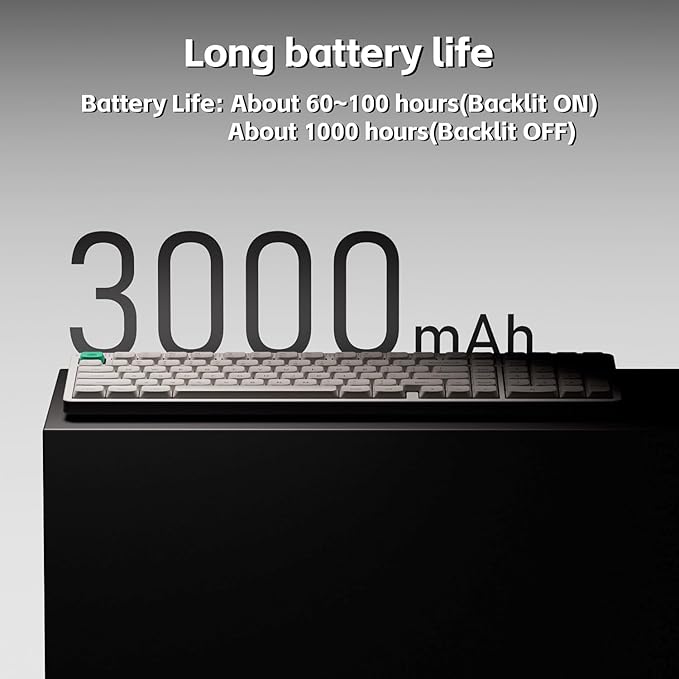 nuphy Node100 Wireless Mechanical Keyboard, Hot Swappable Custom Low Profile Keyboard, 103 Keys Computer Gaming Keyboards, Supports Touch Gestures, PBT Keycaps, RGB Backlit, Bluetooth/2.4GHz/USB-C - Image 4