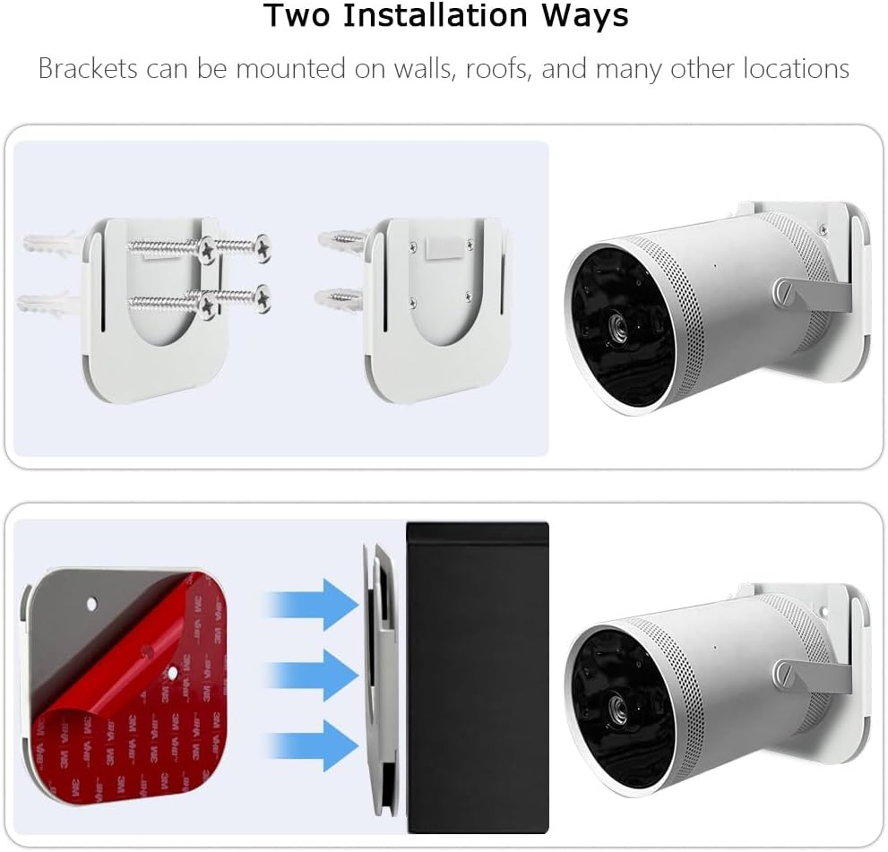 Drill Free Wall Mount Compatible with Samsung Freestyle Projector Ceiling Mount, Freestyle 2 Accessories Steel Wall Mount Shelf (White) - Image 3