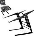 Pyle Portable Dual Laptop Stand - Universal Standing Table with Adjustable Height, Ergonomic Design and Anti-Slip Prongs for DJ Mixer, Sound Equipment, Workstation, Gaming and Home Use - PLPTS38 by PyleUSA