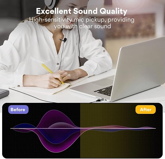 MAONO UL10 USB Lavalier Microphone, 192kHz/24bit for Interview and Vlogging | Omnidirectional, Plug & Play for PC, Computer, Mac, Laptop, Conference Calls, YouTube Video, Dictation, Meeting, Recording - Image 2