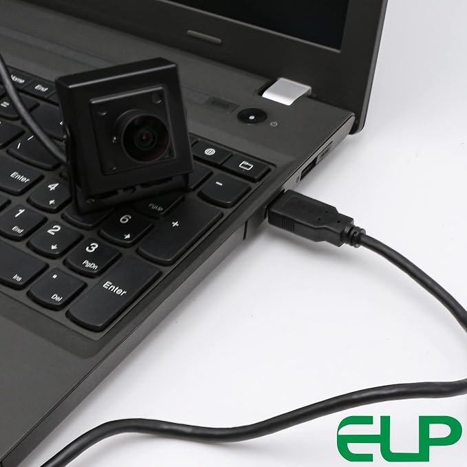 ELP Sony IMX323 Sensor Wide Angle Low Light Mini USB Camera Module with Metal Case HD 1080P 170degree Fisheye Webcam for Computer H.264 UVC USB2.0 Home Surveillance PC Camera for Laptop - Image 5