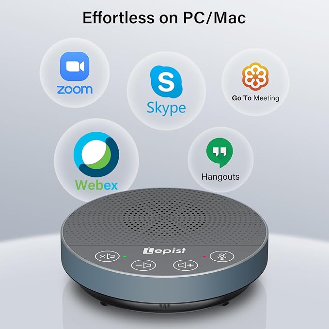 Plug & Play USB Speakerphone,Conference Microphone for Home Office | noise cancelling. Ideal for Zoom/Teams/Skype,online classes, conference calls. USB-A desktop speaker with volume control. - Image 7