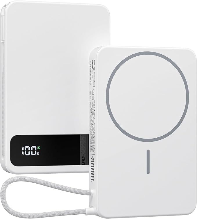 Magnetic Power Bank, 10,000mAh Wireless Portable Charger for Mag-Safe 15W Fast Charging, Battery Pack with USB-C Cable 20W in/Out for iPhone Air/17/16/15/14/13/12/Plus/Pro/Pro Max, AirPods & More by Gatatol