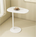 C-Shaped Side Table Iron End Table Slide Under Sofa(White，High-24.8in/63cm) by TTYXSUEPT