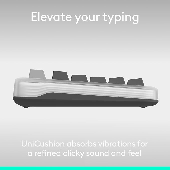 Logitech Alto Keys K98M Wireless Mechanical Gasket Keyboard - Lilac | Customizable, clicky, vibration absorbing gasket, white backlit keys, Bluetooth, USB-C charging, for PC, Mac, Laptops - Image 2