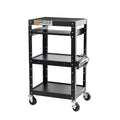 Pearington AV Presentation Cart Stand for Video Projector, TV, Laptop Computers, Printers, Metal Construction Rolling Storage Cart with Adjustable Shelves, 4 Wheels, 4 Outlets, 12ft Cord, Black by Pearington
