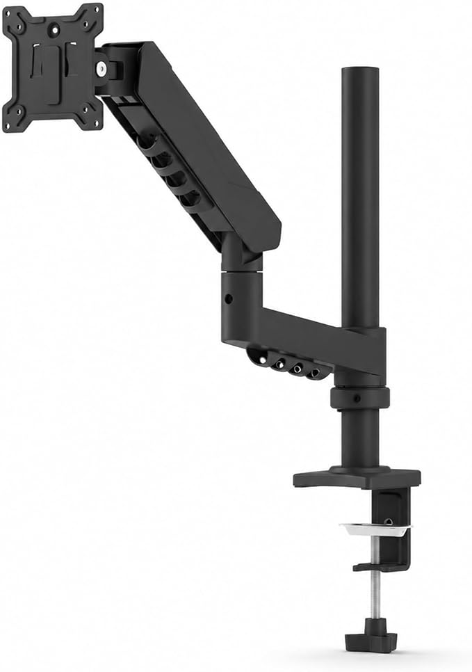 Long Reach Single Monitor Arm, Spring Desk Mount, 17-32 Inch, VESA | Long-reach spring arm adds movement space; rotatable arm collars and anti-slip rings support flexible screen positioning. - Image 8