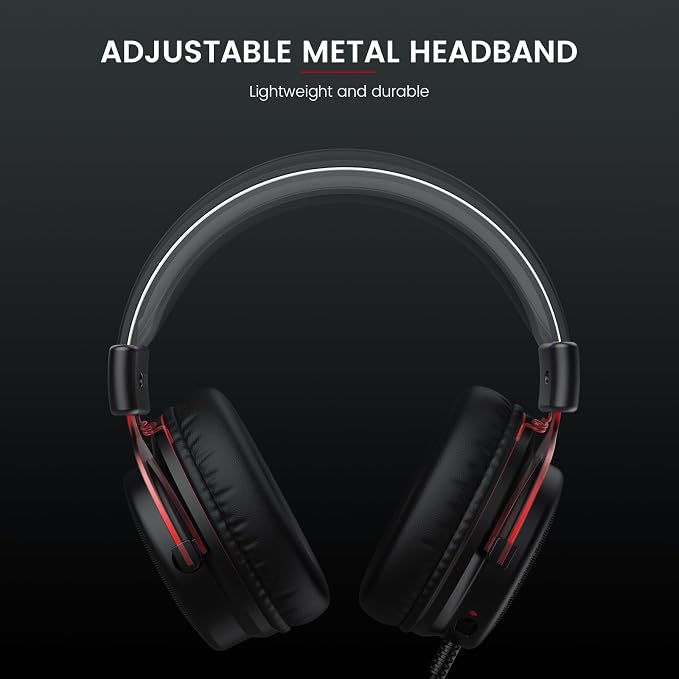EKSA E900 Gaming Headset with Microphone - PC Headset with Detachable Noise Canceling Mic, 3D Surround Sound, Wired Headphone for PS4, PS5, Xbox, Computer, Laptop, Switch, Handheld (3.5MM Jack) - Image 3