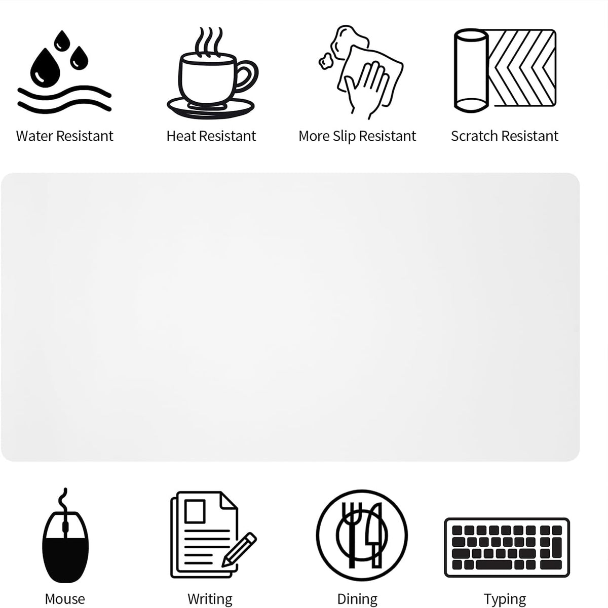 Leather Desk Pad, Large Mouse Pad, Non-Slip Desk Mat, Leather Desk Blotter, Computer Desk Pad, Waterproof Keyboard Pad for Home Office and Decor - White (31.5×15.7 Inches) - Image 5
