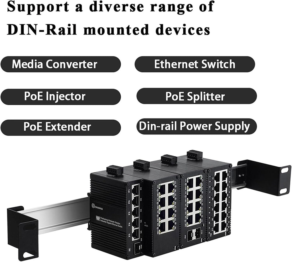 35mm Din Rail Kit Rail Mount Bracket Length 19 Inch 33lb Capacity - Image 2