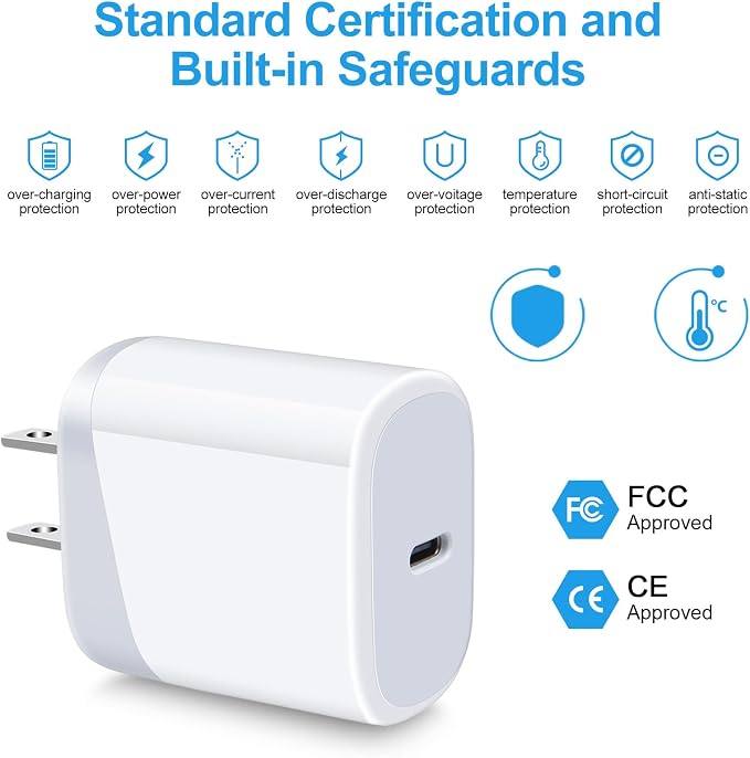 USB C Pixel 7 Fast Charger Type C Charging Block for Google Pixel 10 9a 9 Pro XL 8a 8 Pro 7a 7 Pro 7 6a 6 Pro 5a,20W PD 3.0 USB C Wall Charger Box Cube Power Adapter for iPhone 14,Samsung Galaxy S24 - Image 4