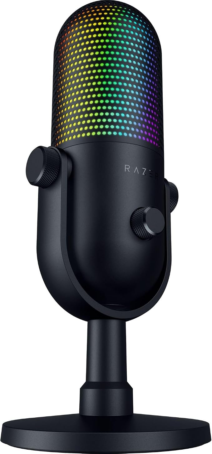Razer Seiren V3 Chroma 32‐Bit DSP, USB-C Microphone for PC & Mac, Black | AI Audio Processing, Noise Isolation, Tap-to-Mute, Supercardioid Condenser Mic, Chroma RGB, Discord, OBS Studio, Streamlabs - Image 9