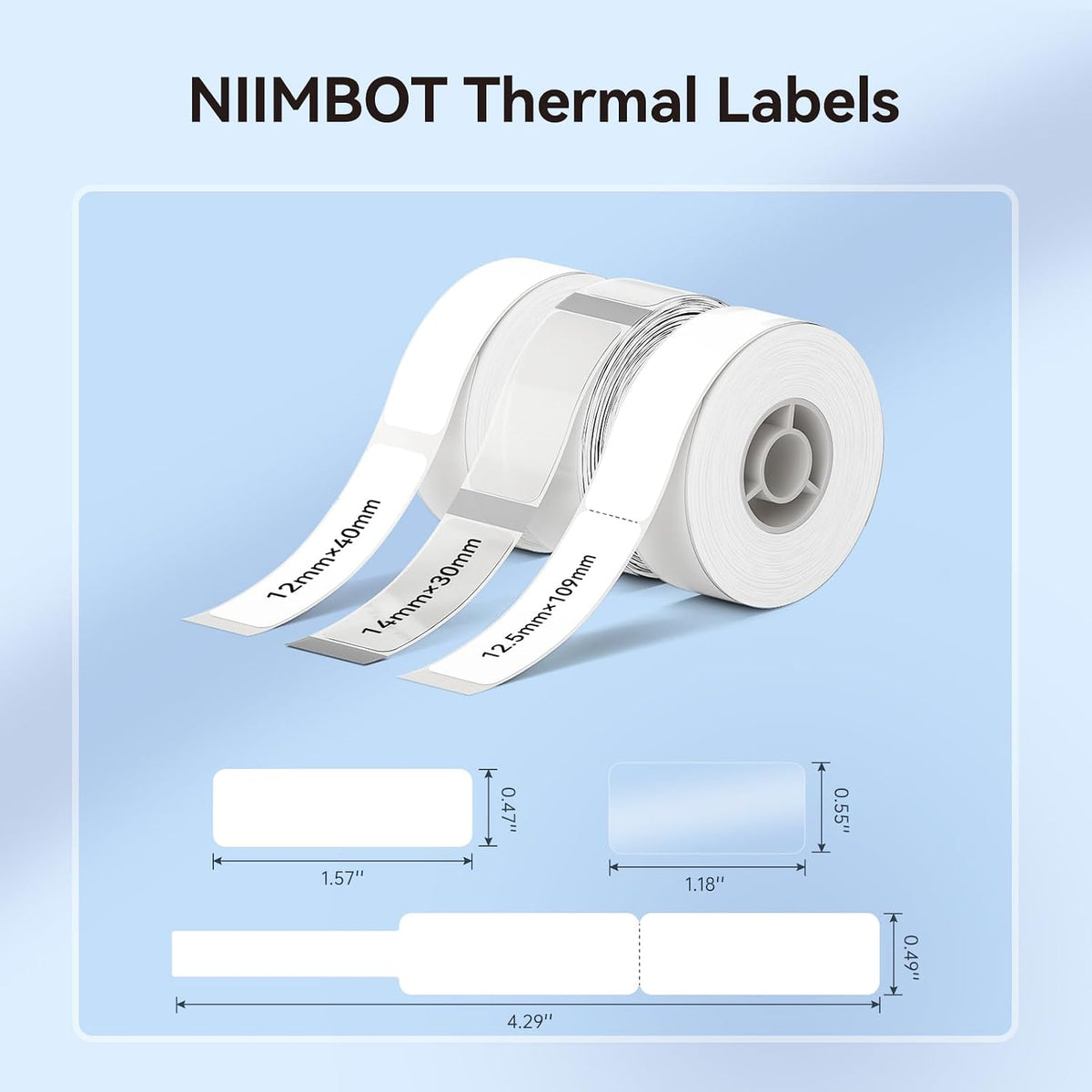 NIIMBOT Label Maker Tape for D110/D11/D101 Label Printer, Multi-Size - Image 3