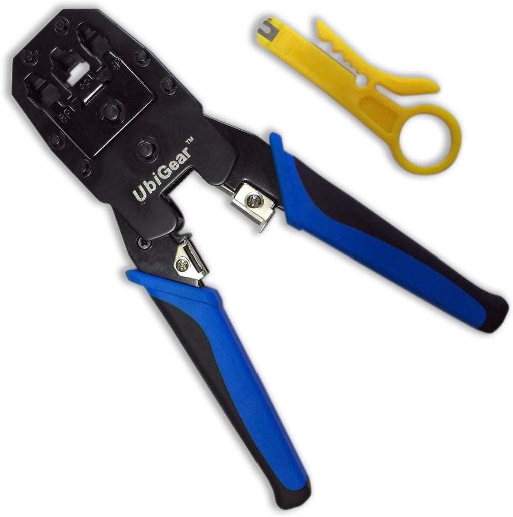 UbiGear® Network/Phone Cable Tester + RJ11/RJ12/RJ22/RJ45 Crimp Crimper +100 RJ45 CAT5 CAT5e Connector Plug Network Tool Kits (Crimper315) - Image 2