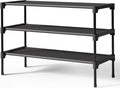 Kitsure Shoe Rack - Non-Woven Shoe Rack Shelf, 27.5" Wide - 3 Tier, Black | Shoe Organizer for Closet, Entryway, Garage, Stackable Shoe Shelves, college dorm&apartment essentials by Kitsure