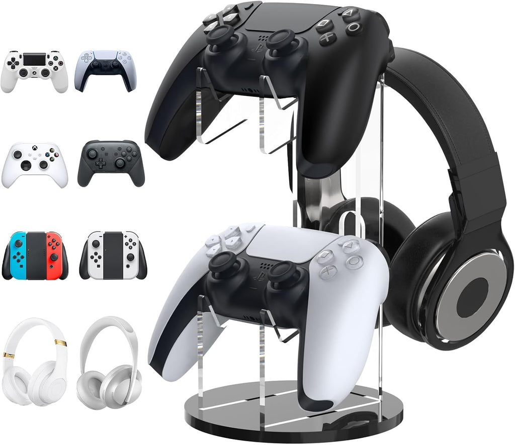 MoKo Universal Game Controller & Headset Stand, 2-in-1 Holder Acrylic by MoKo
