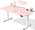 Veken 55 Inch Large Electric Standing Desk, Gaming Table, Pink | Height Adjustable Sit Stand Up Computer Tables for Home Office, Study , Writing, Suit students, employees and group work by Veken
