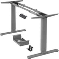 ErGear Dual Motor Standing Desk Legs for 44-90 inch Desktops, 264 lbs | 4 Memory Presets, Cable Tray, Dual Hooks, 28-47 inch Height Range, DIY Sit Stand Frame, Black Finish, Quiet Lifting, Grey by ErGear