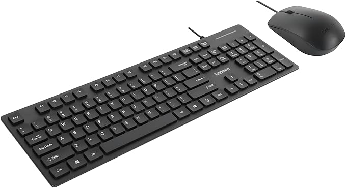 Lenovo 305 USB-C Wired Keyboard & Mouse Combo, Black, Spill-Resistant, Narrow Border, Adjustable Tilt, Full-Size Keyboard & Mouse, Compatible with Laptop, PC, Tablet, USB-C Connectivity Gaming Office - Image 2