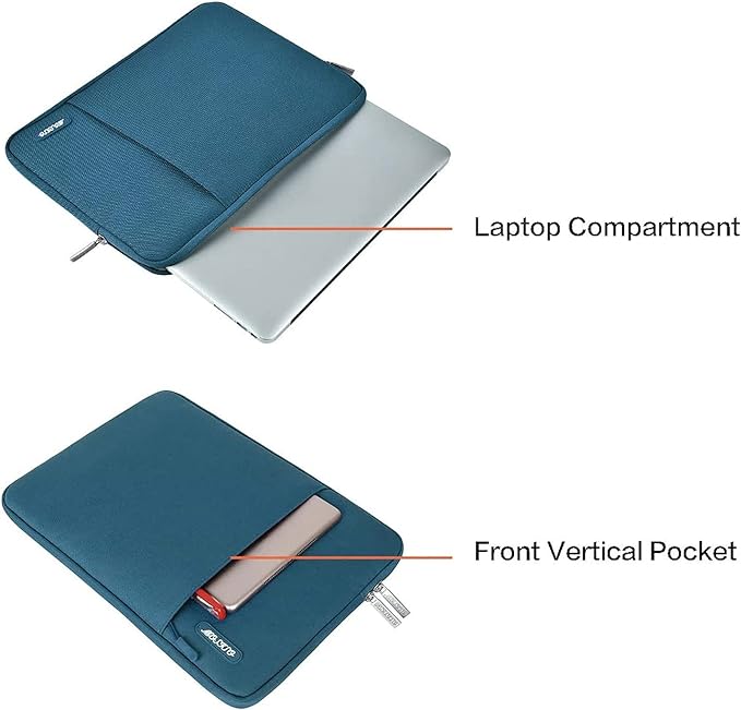 MOSISO Laptop Case 13 inch, Laptop Sleeve Bag with Pocket | Compatible with MacBook Neo A3404 2026/Air/Pro 13 M5/M4/M3/M2/M1 2026-2016, Polyester Vertical Computer Bag, Deep Teal - Image 4