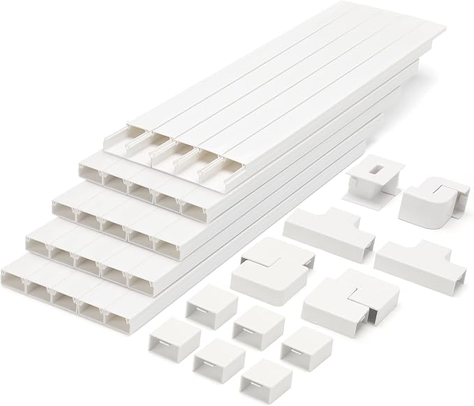 Cable Covers for Cords on Wall-392.5in Wire Hider for TV on Wall, White Cable Concealer, 25 x L15.7in W0.95H 0.55in by LZEOY