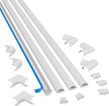 D-Line 13.12ft Cord Hider Kit, Patented Cable Cover, Hide Wires on Wall, Channel for TV Mount Cords, Raceway Wire Hiders, Paintable, Adhesive, Half Round, 4X 0.78in W x 0.39in H x 39in Lengths, White by D-LineUSAinc