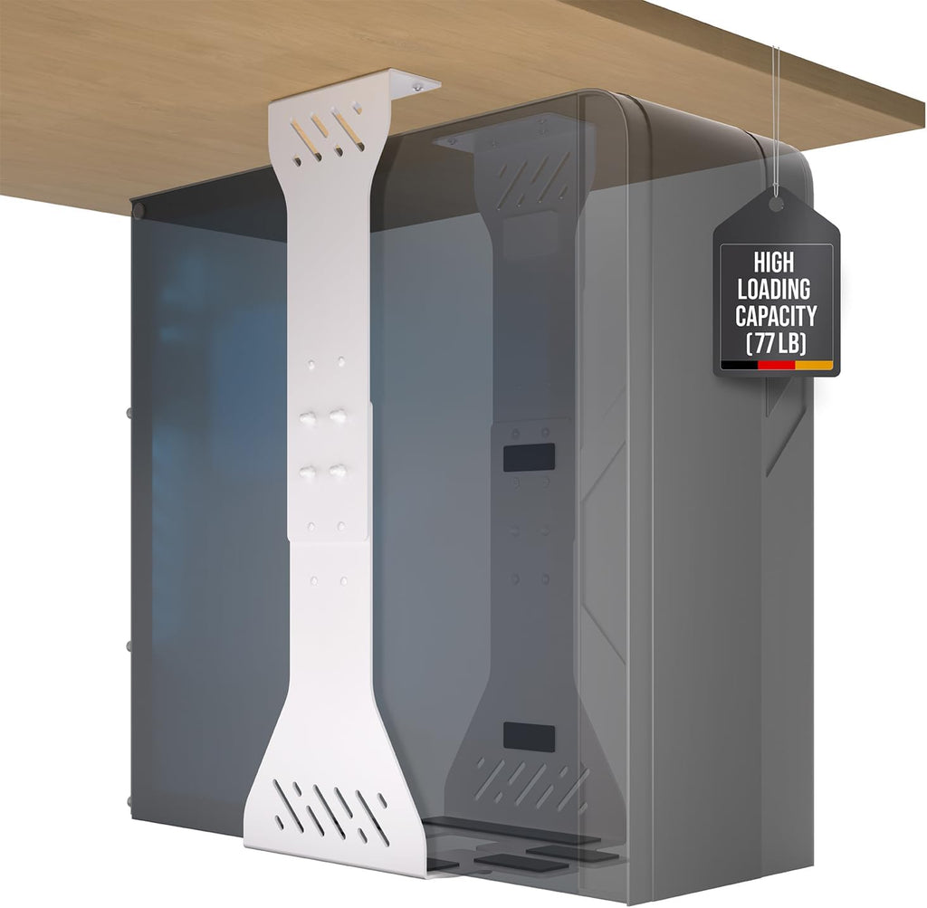 Heavy Duty under desk PC holder – Adjustable and up to 77 lbs load capacity by Ultimate Setup