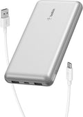 Belkin 20000mAh 15W 3 Port Power Bank, USB A to USB C Cable Included | Fast Charging, iPhone 17, Samsung Galaxy, Pixel, Airpods, iPad, Nintendo Switch 2, Battery Pack, USB C Port, USB A Port by Unknown
