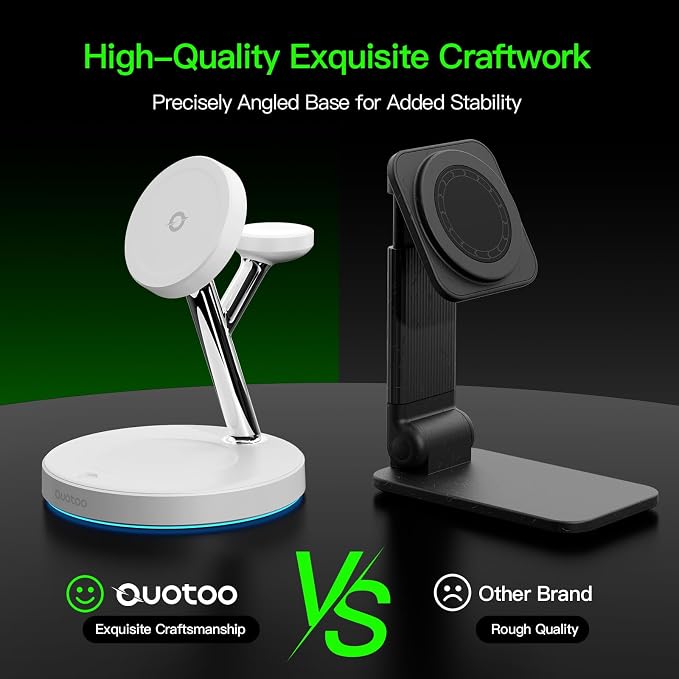 3 in 1 MagSafe Wireless Charger Stand for iPhone Apple Watch AirPods | Adjustable Blue Ambient Light,15W Magnetic Charging Station for iPhone 17 16 15 14 13 12 Series Wireless Charging Station - Image 9