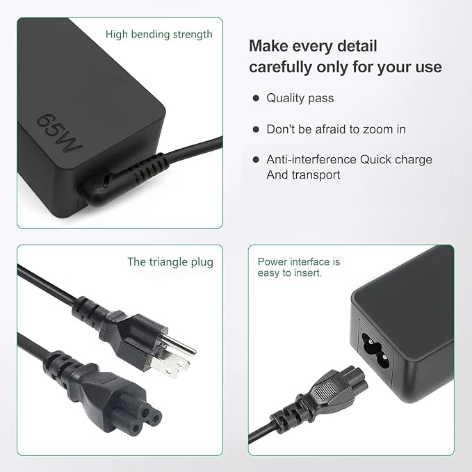 Dzytnsy 65W USB C Charger Compatible with Lenovo Thinkpad/Yoga/Chromebook Laptop Computer 65W 45W USB C Fast Power Adapter - Image 7