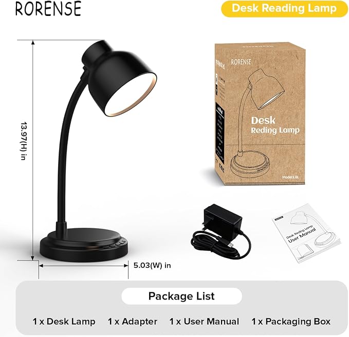 LED Desk Lamp with 96 LEDs,High lumens Table lamp | Desk Lamp for Office Home,4 Brightness Dimmable Flexible Table Lamp,Reading Light for Bedside, Office, and Study Desk Use - Image 6