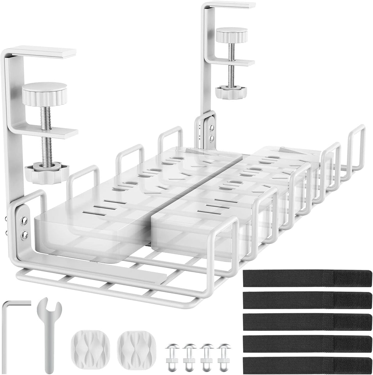 Under Desk Cable Management Tray No Drill Steel 15.7" by REFLYING