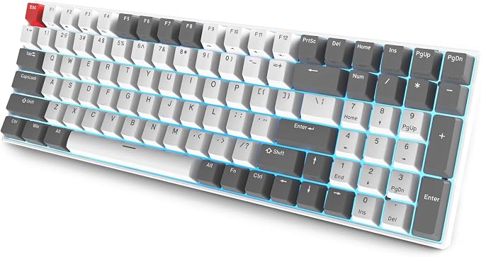 RK ROYAL KLUDGE RK100 Wireless Mechanical Keyboard RGB Backlit Bluetooth5.1/2.4G/Wired 96% Full Size 100-Key Hot Swappable Gaming Keyboard Brown Switch Classic - Image 9