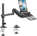 MOUNT PRO Laptop Arm Desk Mount, Single Monitor Stand with VESA Laptop Tray, Adjustable Lap Top Holder for Max 22lbs 17" Notebook & 32" Computer Screen, Swivel Notebook Bracket, Clamp on/Grommet Base by MOUNTPRO