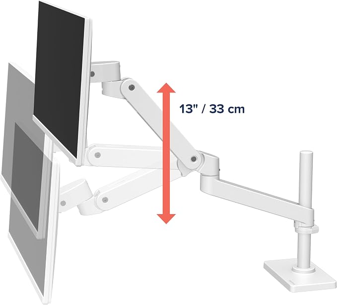 Ergotron – Upgraded LX Pro Premium Monitor Arm, Single Monitor Desk Mount – fits Flat Curved Ultrawide Computer Monitors up to 34 Inches, 4 to 22 lbs, VESA 75x75mm or 100x100mm – Tall Pole, White - Image 5