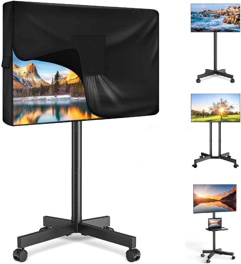 Mobile TV Stand Cover for 52-55 Inch TVs,Waterproof TV Cover for Outdoor/Indoor Rolling TV Stand(52" L×32" H×7" W) by QYILUARE