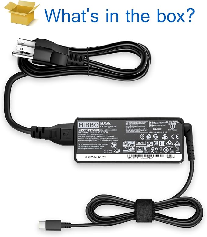 65W USB C Laptop Charger Compatible with Lenovo USB Type C Power Adapter | For Lenovo Thinkpad/Yoga/Chromebook ADLX65YDC2A Replacement Power Supply Adapter Cord - Image 7
