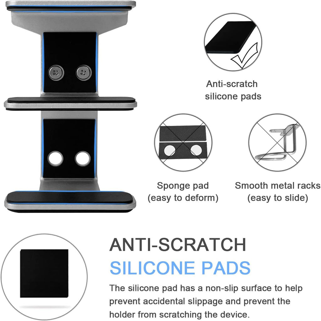 IFCASE 2 Tier Heavy Duty Metal Under Desk Laptop Mount (Silver) - Image 3